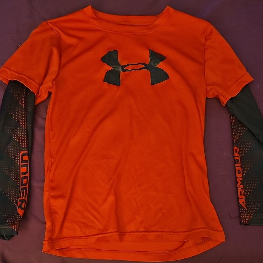 Under Armour Kids Orange Tee with Black Accents